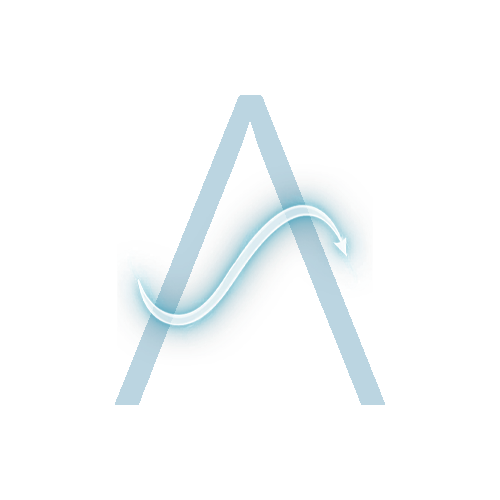 Aguamenti Logo featuring an A with spell movement crossing it.