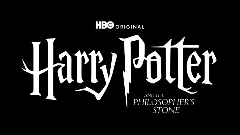 HBO Original 'Harry Potter and the Philosopher's Stone' series title logo in white on a black background