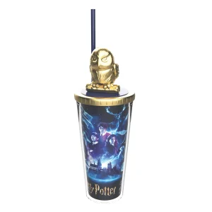 The 25th anniversary drink cup with the golden owl topper