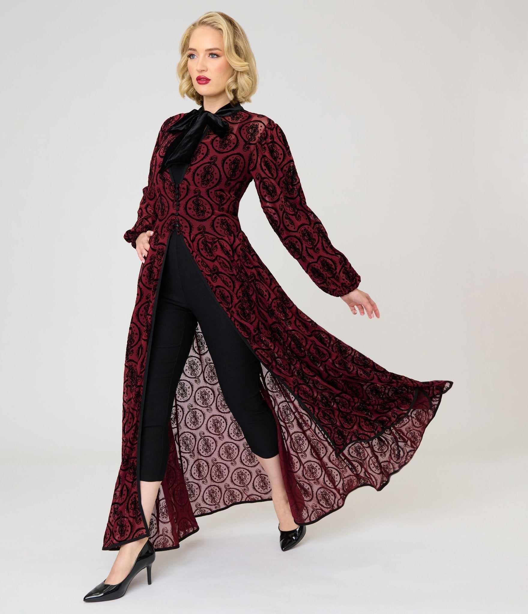 Harry Potter x Unique Vintage Burgundy Dark Mark Starlet Duster